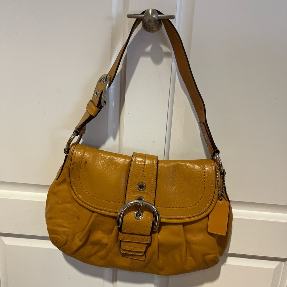 Coach Soho F15204 Mustard Yellow Leather Shoulder Bag